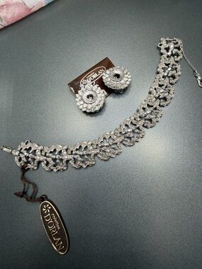 Vintage D’Orlan Silver Bracelet and clip earrings